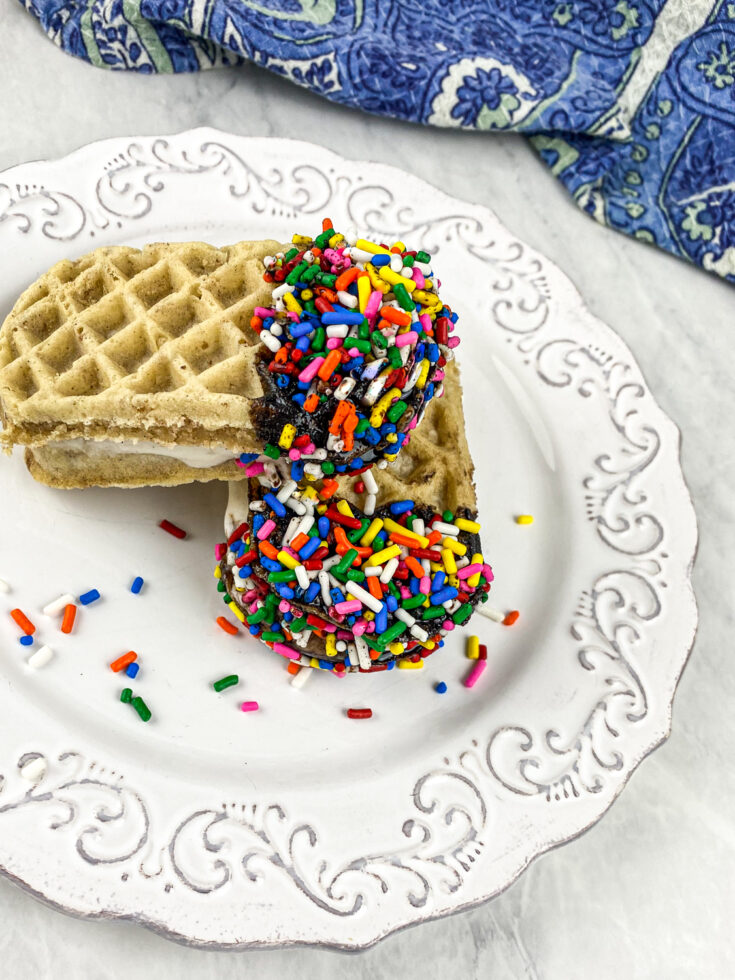 Homemade Vanilla Waffle Ice Cream Sandwich
