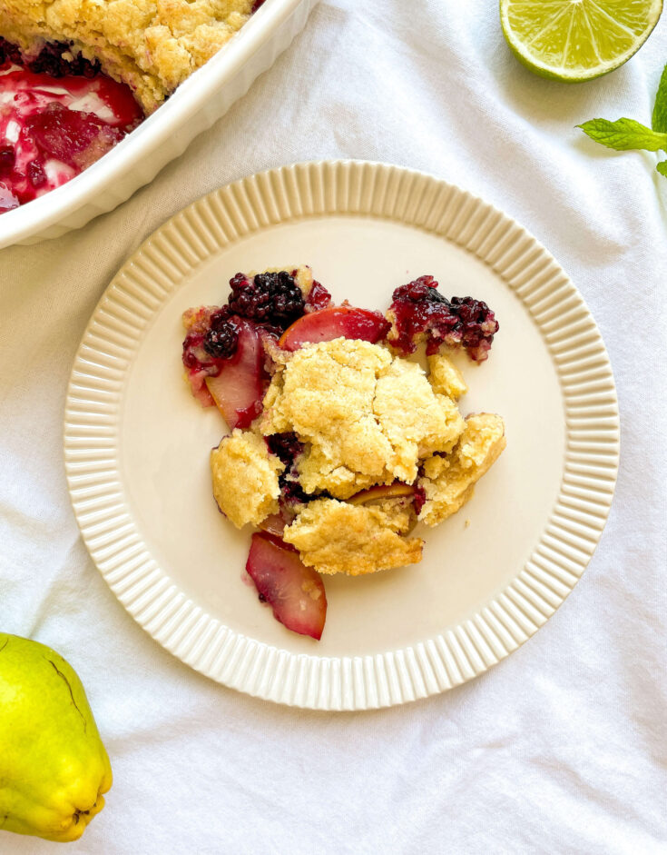 Pear and Blackberry Cobbler